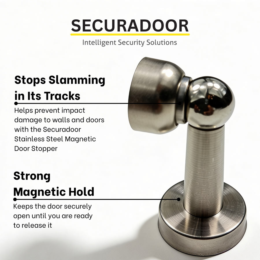 Securadoor Stainless Steel Magnetic Door Stopper