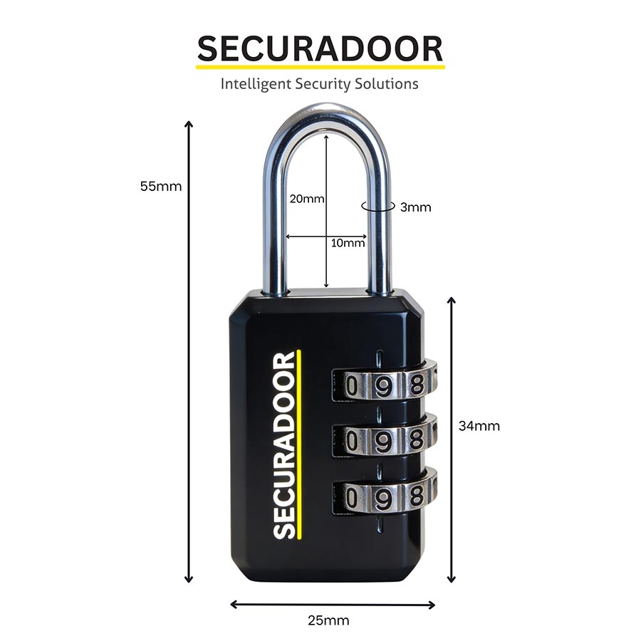 3 pack Combo Lock
