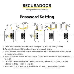 3 pack Combo Lock