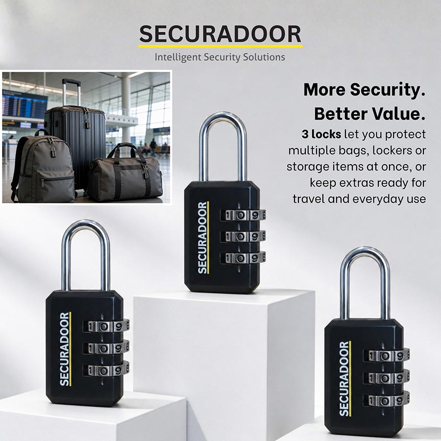 3 pack Combo Lock